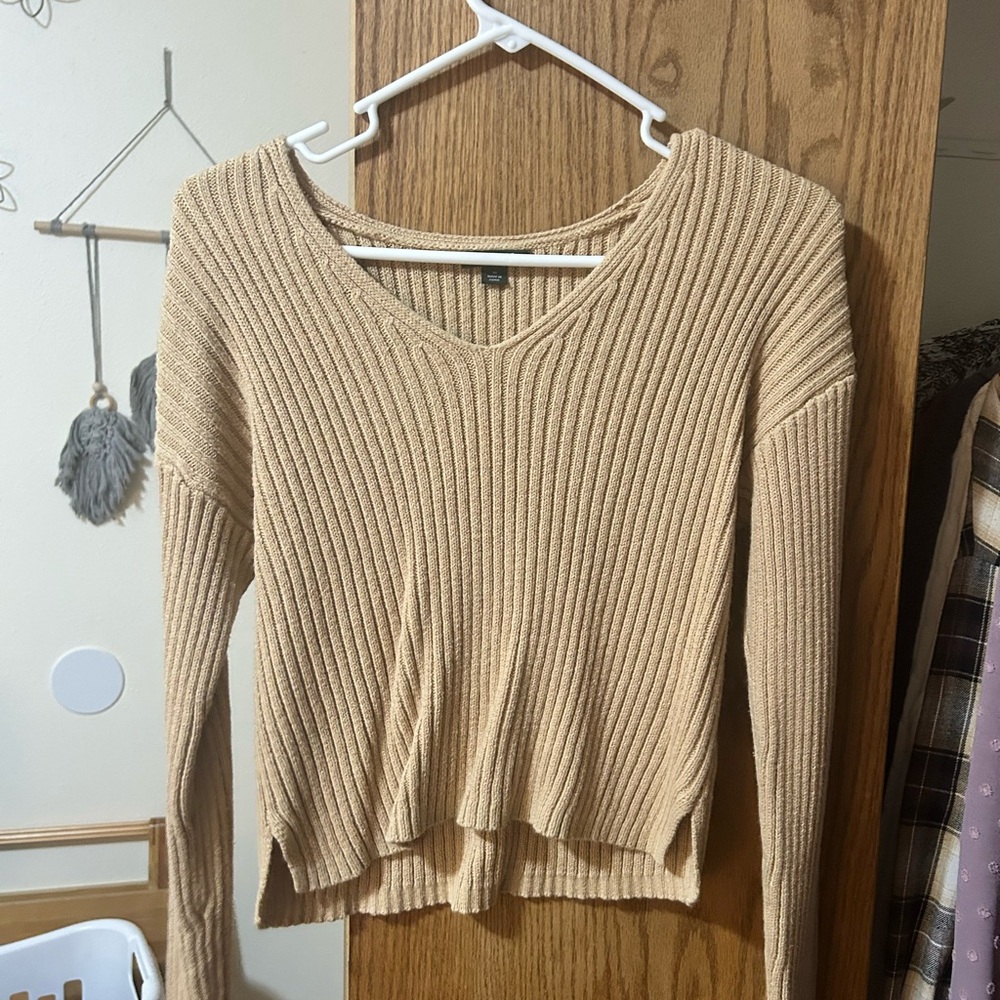Wild Fable Camel Ribbed Knit Top